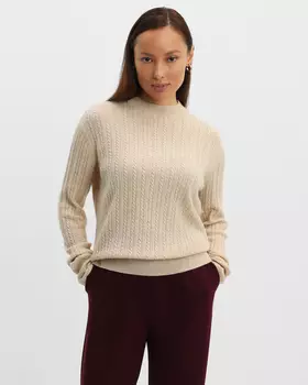 Пуловер фактурной вязки из 100% шерсти