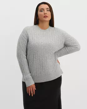 Пуловер фактурной вязки из 100% шерсти