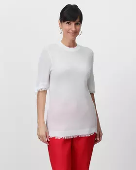 Пуловер из тенсела, ацетата и шелка