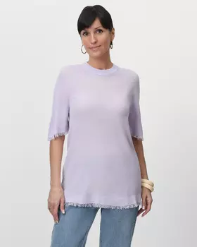 Пуловер из тенсела, ацетата и шелка