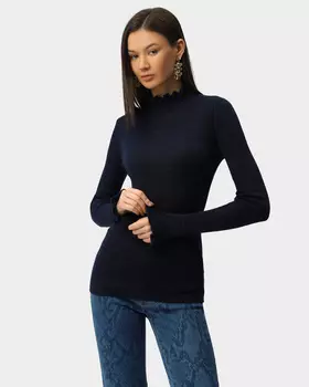 Пуловер из трикотажа в рубчик с мерцанием