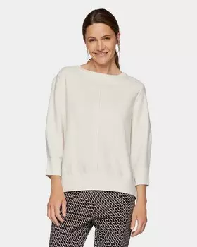 Пуловер из вискозного трикотажа с декоративной строчкой на полочке