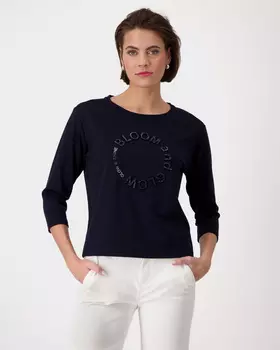 Пуловер прямого кроя из эластичного материала