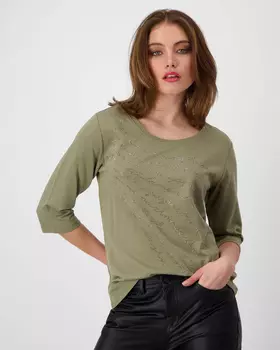 Пуловер прямого кроя из хлопка с модалом