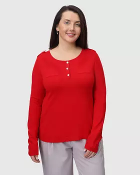 Пуловер прямого кроя с имитацией планки