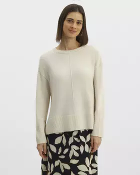 Пуловер прямого кроя с круглым вырезом