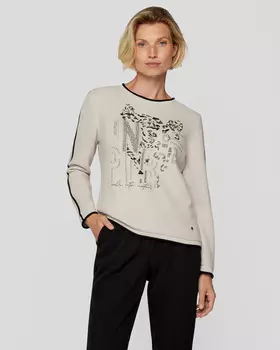 Пуловер прямого кроя с принтом