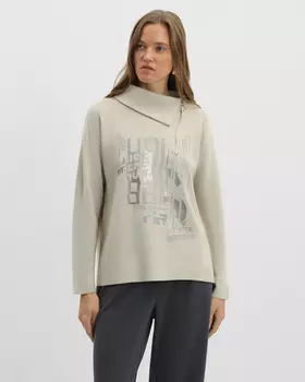 Пуловер прямого кроя с принтом спереди