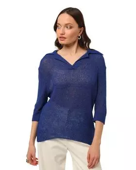 Вязаный пуловер с отложным воротником