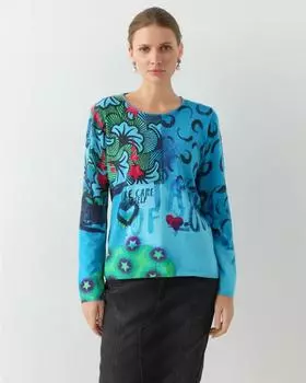 Пуловер, р. 48, цвет Бирюзовый