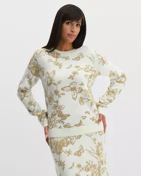 Пуловер, р. 50, цвет Золотой/молочный