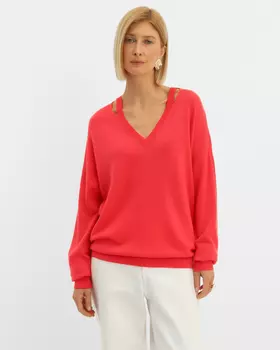 Пуловер, р. 52, цвет Красный