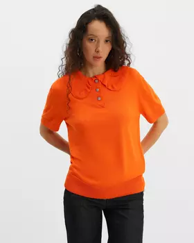 Пуловер поло с коротким рукавом