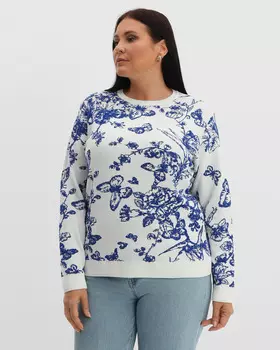 Пуловер с жаккардовым рисунком из люрексной нити