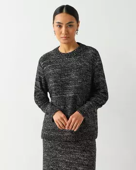 Пуловер, р. M, цвет Черный меланж