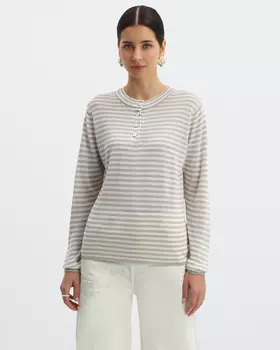 Пуловер, р. S, цвет Молочный/серый