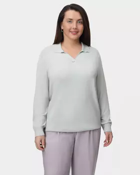 Пуловер свободного кроя с отложным воротником