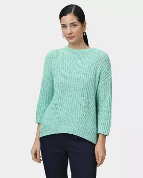 Пуловер свободного кроя с рукавом 3/4