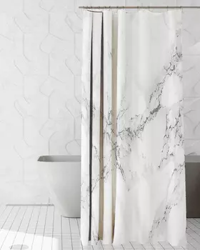 Шторка для ванной комнаты «Белый мрамор», 200х180 см
