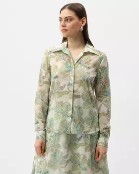 Рубашка из натурального хлопка с цветочным принтом «Роза пустыни»