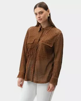 Рубашка из натуральной перфорированной замши