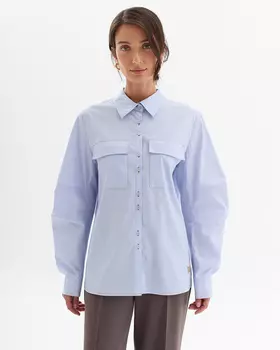 Рубашка прямого кроя с широкими рукавами