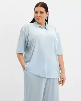 Велюровая рубашка на пуговицах