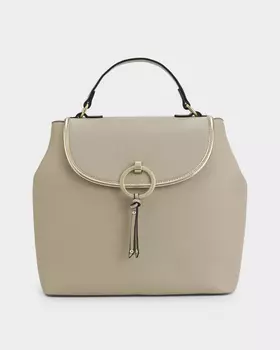 Рюкзак из экокожи с металлической пряжкой