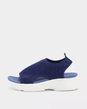 Сандалии из эластичного текстиля с декором стразами