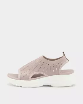 Сандалии из эластичного текстиля с декором стразами