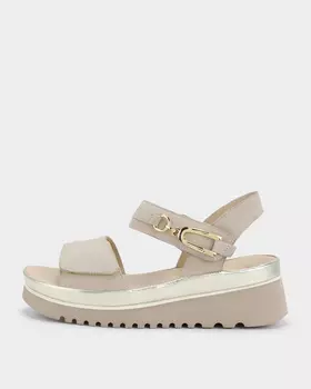 Сандалии из натуральной кожи и замши со стелькой и подошвой High Soft