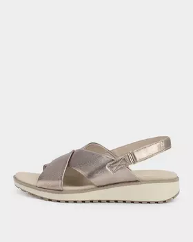 Сандалии из натуральной кожи с металлическим отблеском