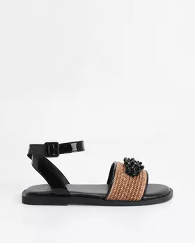 Сандалии, р. 39, цвет Черно-бежевый