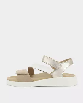 Сандалии увеличенной полноты из натуральной кожи и замши с технологией High Soft