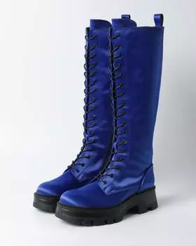 Сапоги из натуральной кожи/сатина на молнии