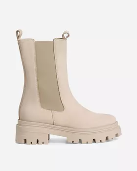 Сапоги из натуральной кожи с эластичной вставкой и технологией Comfort Lining