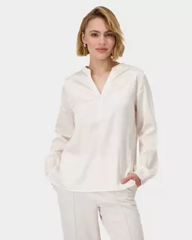 Сатиновая блузка свободного кроя