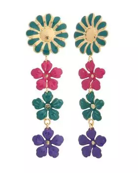 Серьги-цветы с эмалью