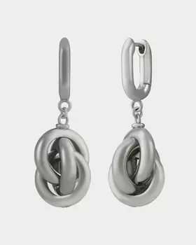 Серьги-конго с подвеской в виде переплетенных колец