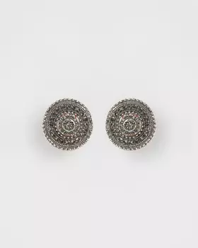 Серьги круглые с кристаллами