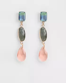 Серьги, р. единыйразмер, цвет Зеленый