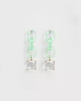 Серьги с подвеской из стекла