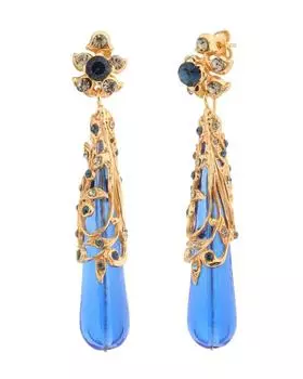 Серьги с голубым стеклом