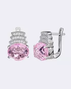 Серьги с морганитом, р. Безразмера, цвет Без цвета