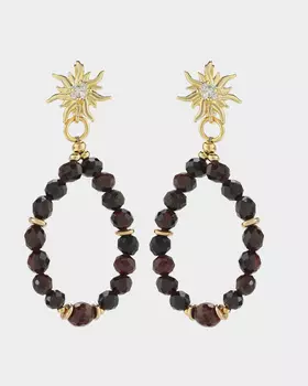 Серьги с натуральным гранатом