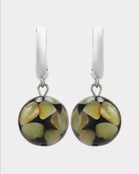 Серьги с натуральным янтарем