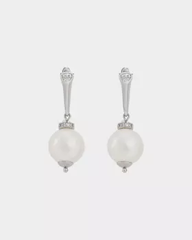 Серьги с подвесками из крупного жемчуга Майорка