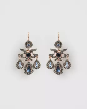 Серьги с синими кристаллами