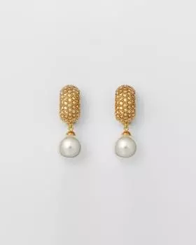 Серьги с жемчугом Майорка и кристаллами