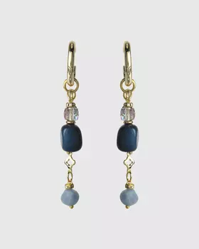 Серьги-трансформеры с натуральным агатом